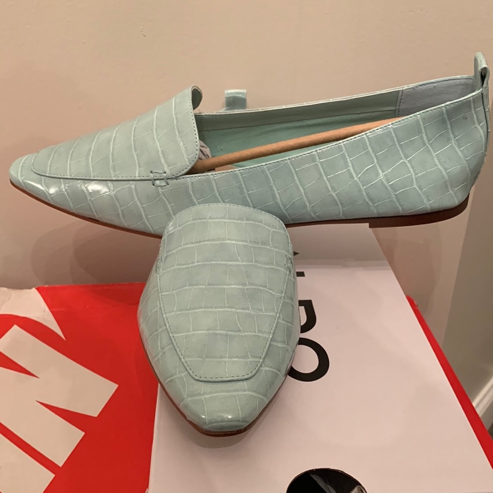 Genuine Leather Teal Flats